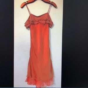 Girls spaghetti strap, 100% silk dress